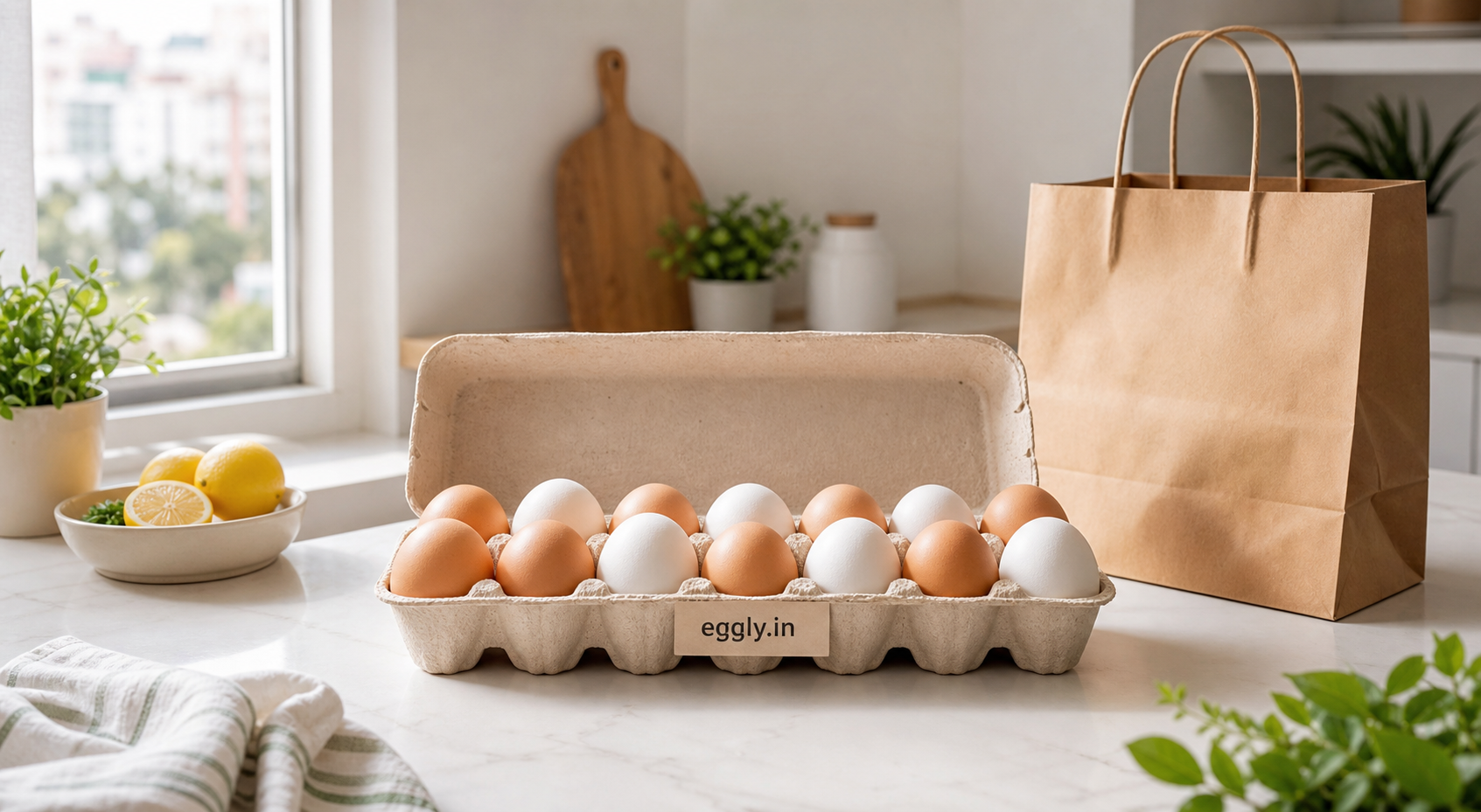 Fresh eggs packed for Eggley.in doorstep delivery